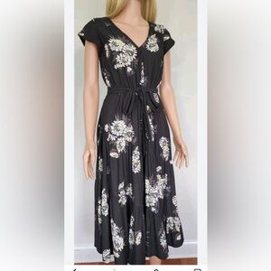 Free People Black Floral Maxi Dress